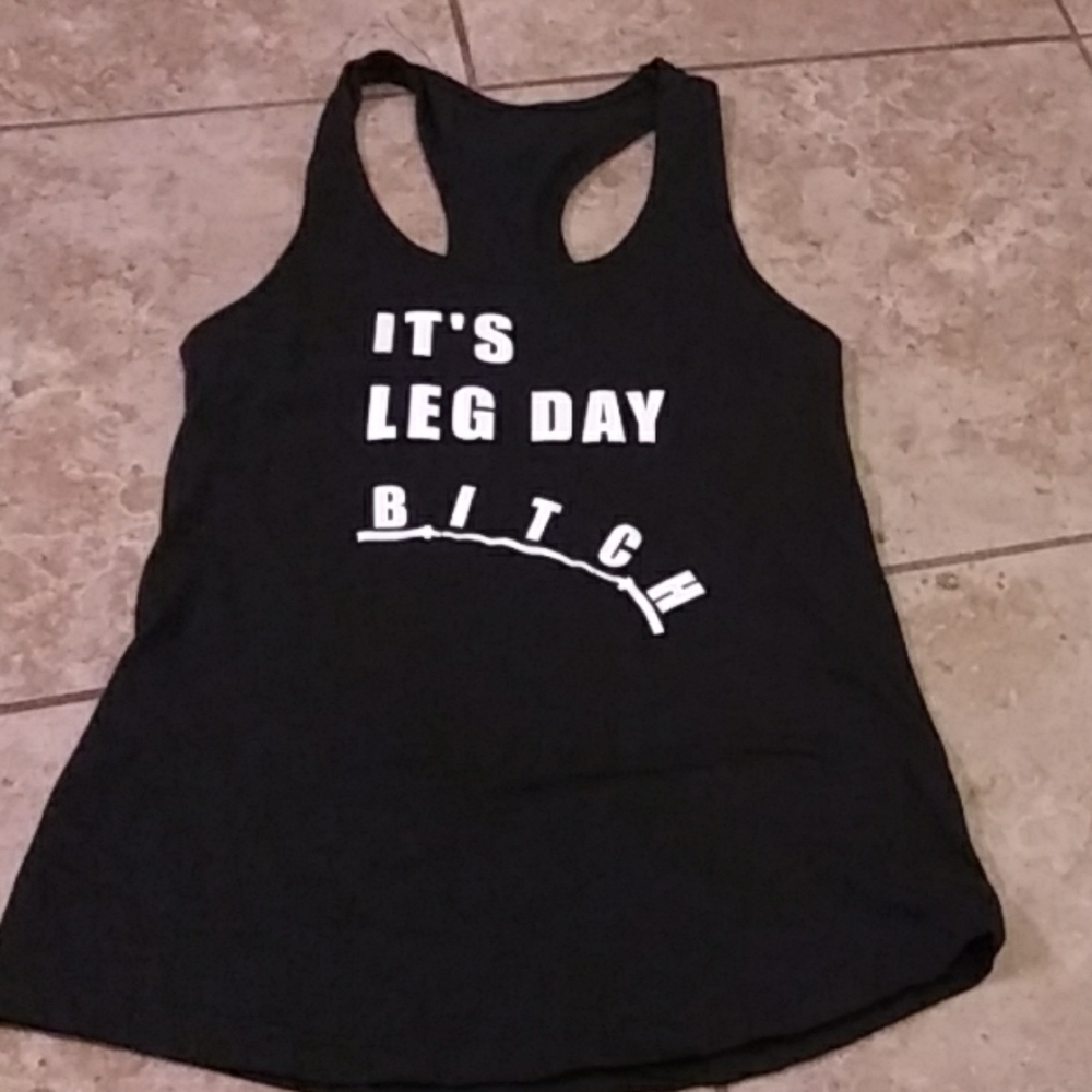 Black Workout graphic racerback tank